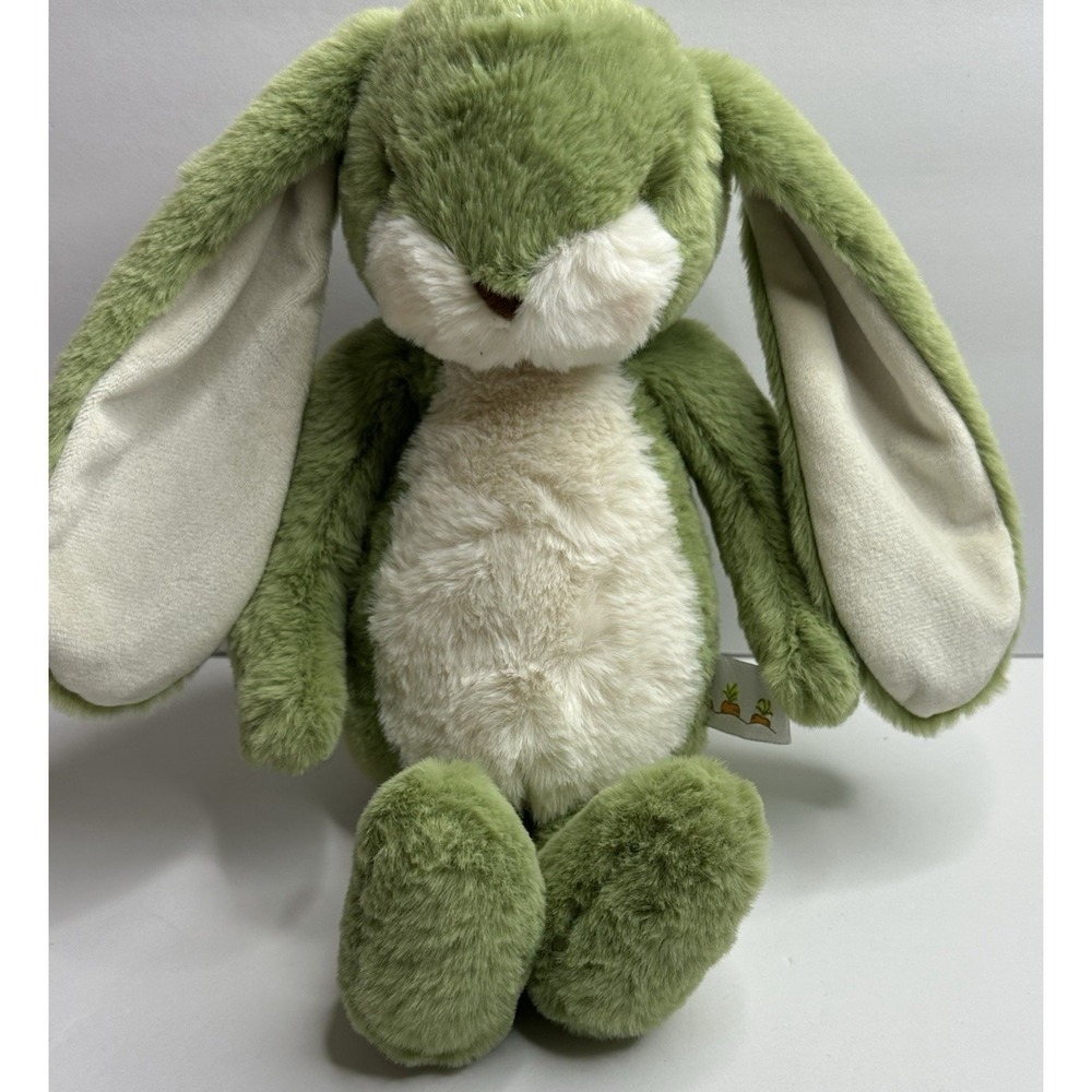 Bunnies by the Bay Green Nibble Bunny Rabbit Plush Stuffed Animal 14 in